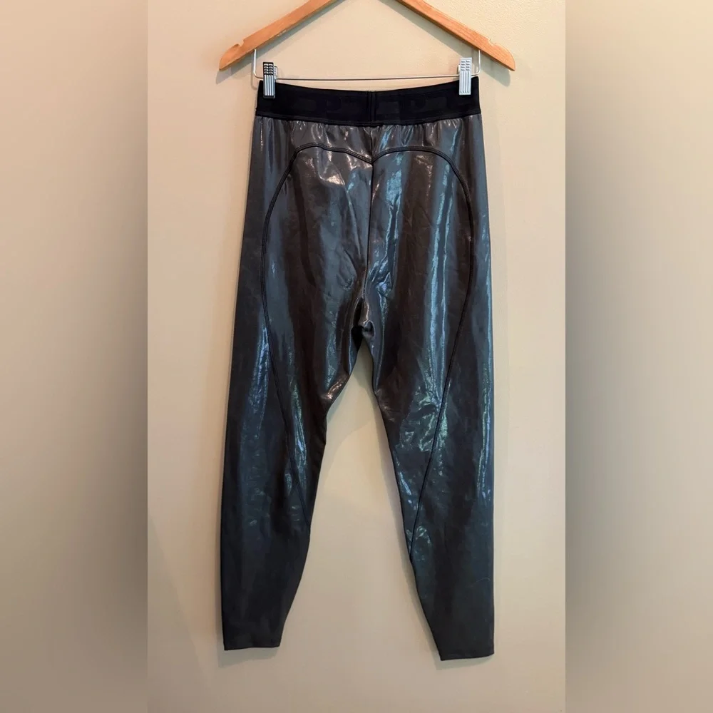 Pink Active Charcoal Black Metallic Leggings